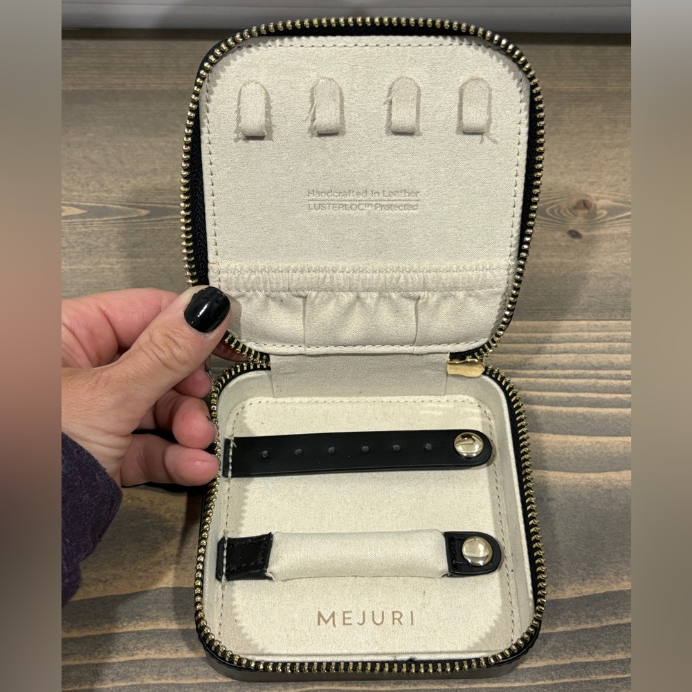 Mejuri Black Leather Travel Jewelry Case